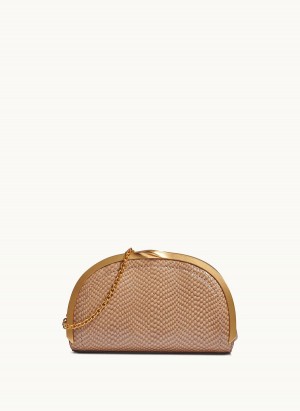 Donna Karan Lawrence Clutch Satchel Taske Guld | Danmark_DK61943